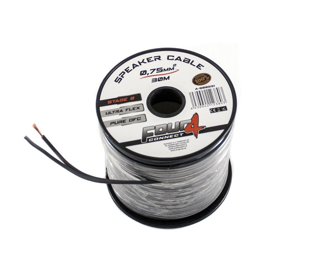 FOUR Connect 4-800231 STAGE2 OFC speaker cable 2x0.75mm2 mini spool 30m