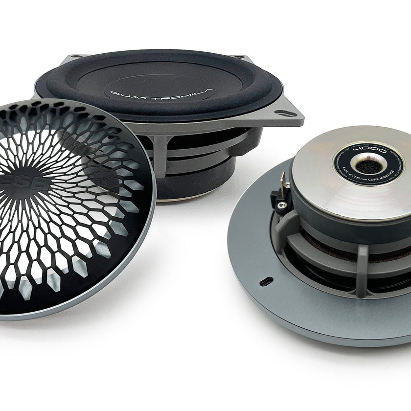 ESB Audio 4.100 100mm keskialueelementti etunäkymä, selluloosakalvo ja neodyymimagneetit