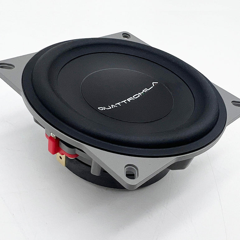 ESB Audio 4.100 keskialueelementti takanäkymä, CNC-ty\u00f6stetty magneettirakenneruostumattomasta teräksestä valmistettu suojaritilä