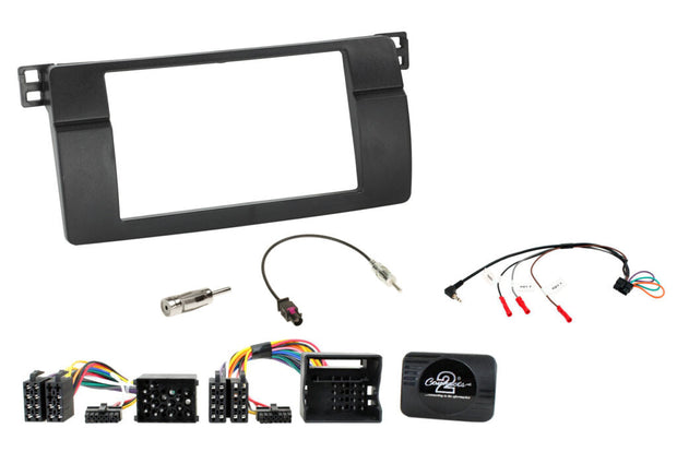 E46 1998 – 2005 (2-DIN) Installation kit for installing a 2-DIN player