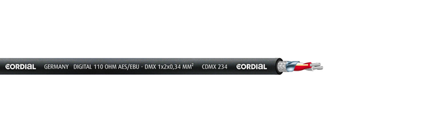 Cordial DMX-FLEX cable, 1x2x0.34mm², Ø6.0mm