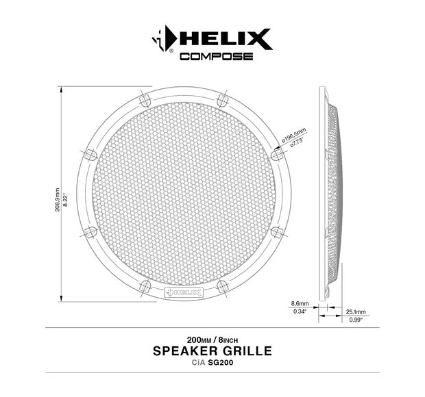 HELIX CiA SG200 speaker grille