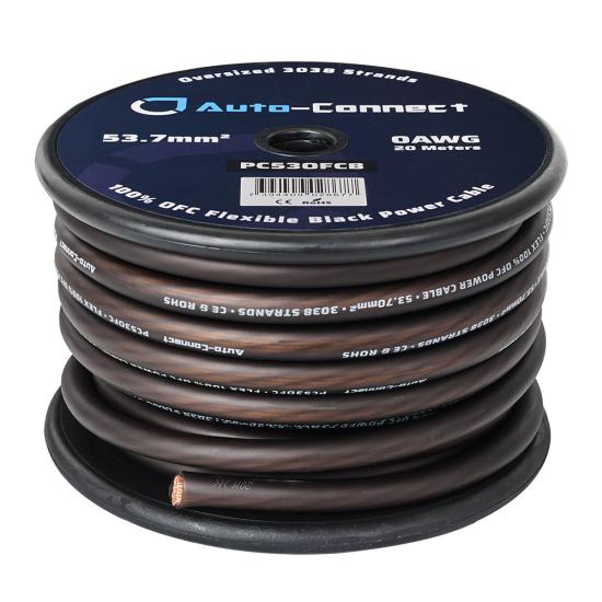 Auto-Connect 53mm² OFC Power Cable Black 20m