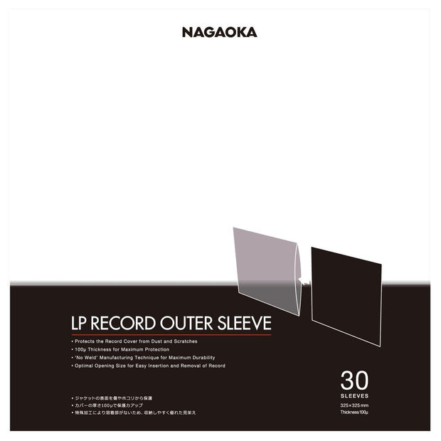 Nagaoka JC30LP Outer Sleeves for Vinyl Records, 30 pcs