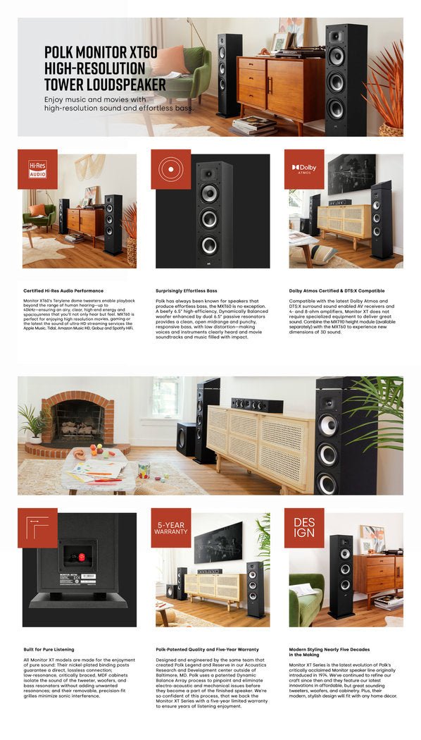 Polk Audio Monitor XT LARGE 5.1 - kanavan kaiutinsarja | Hifikaupat.fi