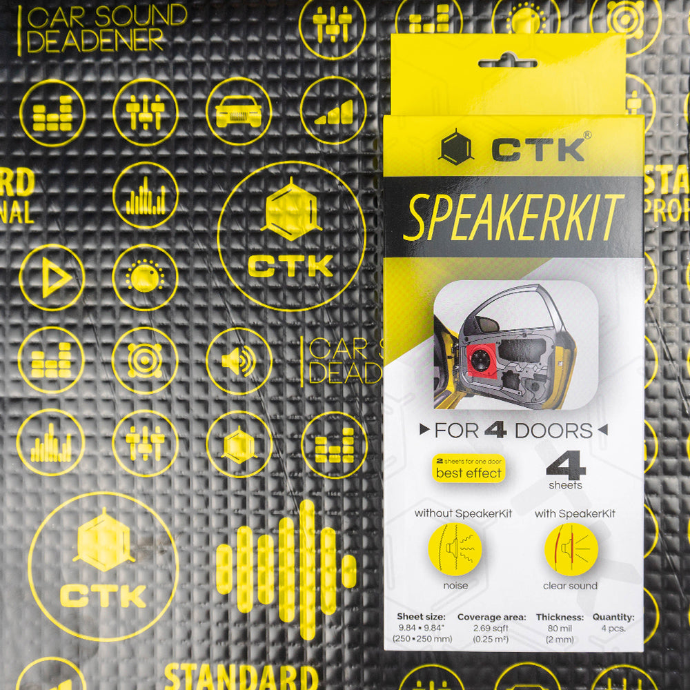 CTK Speakerkit Vaimennusmatto Kaiuttimille 2mm - 4kpl 25x25cm