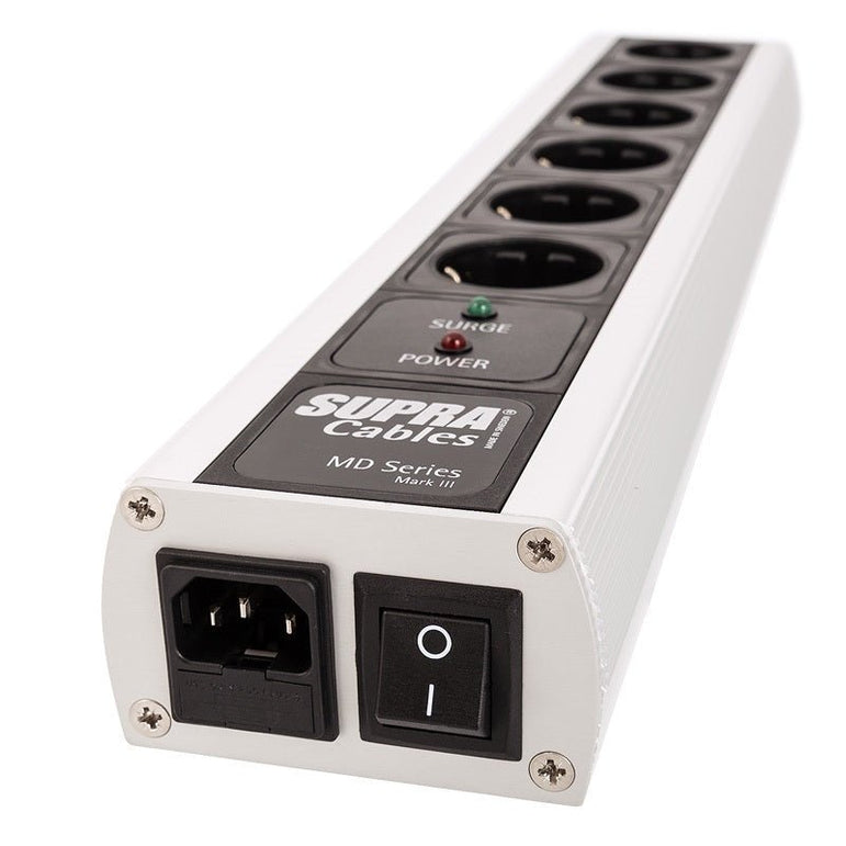 Supra LoRad MD06/SP MK3 SWITCH ylijännitesuojattu jakopistorasia katkaisijalla | Hifikaupat.fi