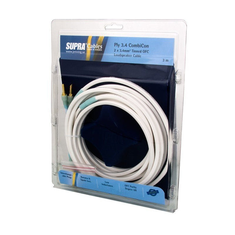 Supra Ply 2x2.0 White CombiCon kaiutinkaapelipari | Hifikaupat.fi